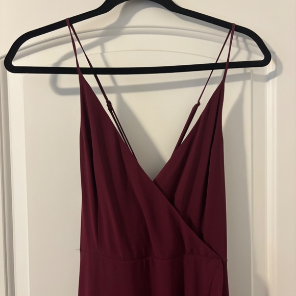 Lulu's Wine Ruffle Dress - Picture 10 of 14
